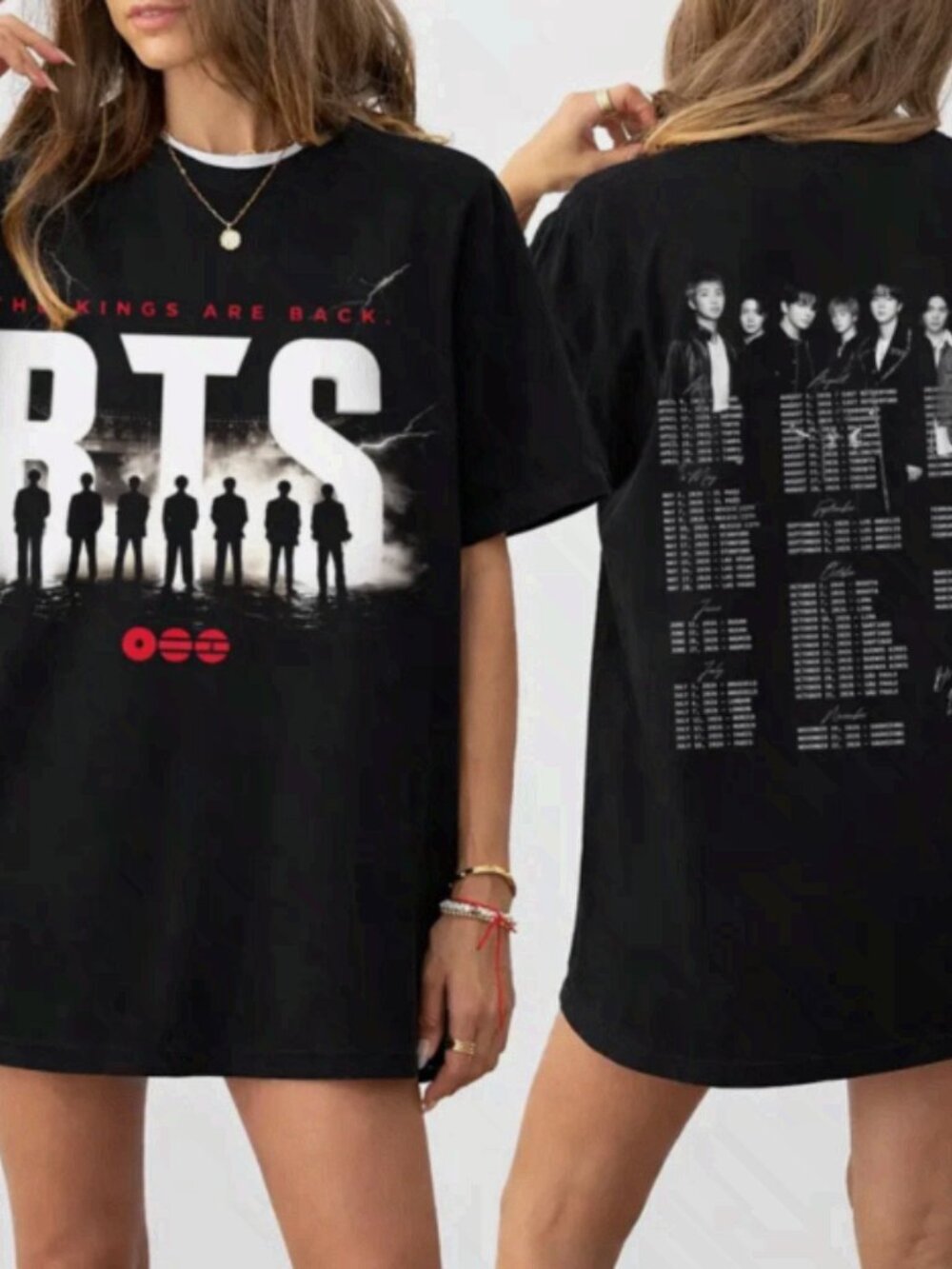 BTS The Kings Are Back World Tour Graphic Black T-Shirt